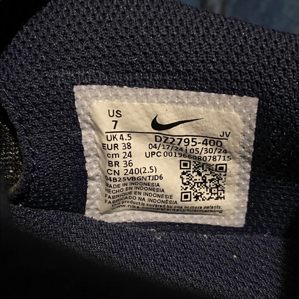 Nike Satin Cortez Sneakers in Navy & White - Picture 9 of 11